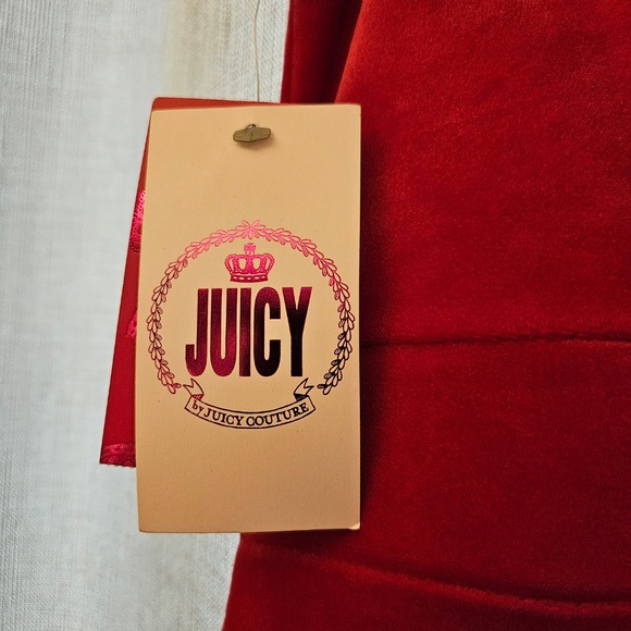 NWT Juicy Couture Red Velvet Wide Leg Sleeveless Ruched Peekaboo Jumpsuit XL - Picture 5 of 6